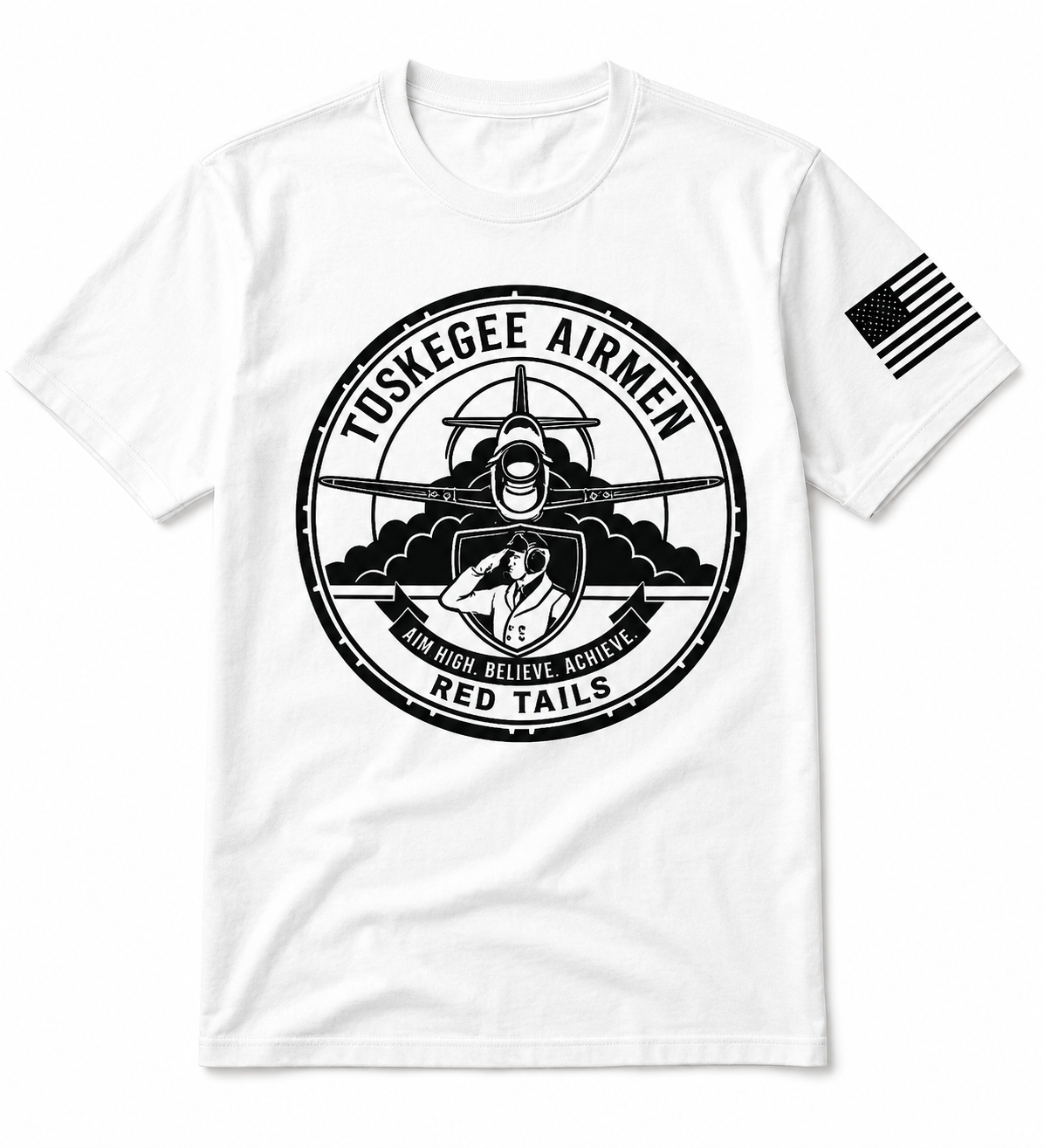Tuskegee Airmen shirt with flag